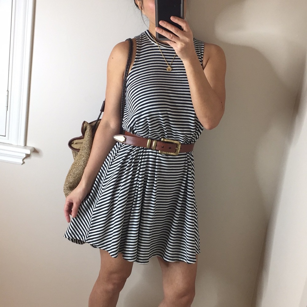 NWOT Striped mock neck dress